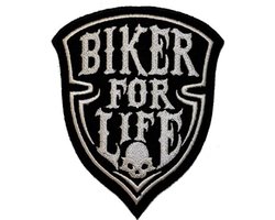 Patch Écusson Biker For Life Skull Pour Blouson Et Vest