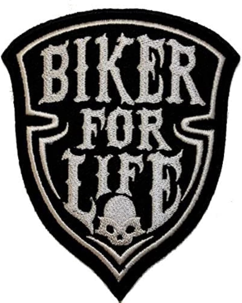 Patch Écusson Biker For Life Skull Pour Blouson Et Vest
