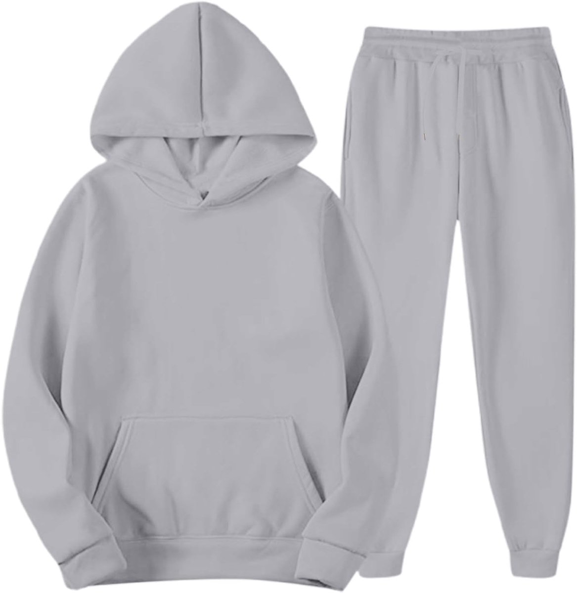 Trainingspak voor heren, 2-delig, katoen, joggingpak en broek, slim fit, sweatshirt met capuchon, vrije tijd, hardlopen, zacht, warm, A86