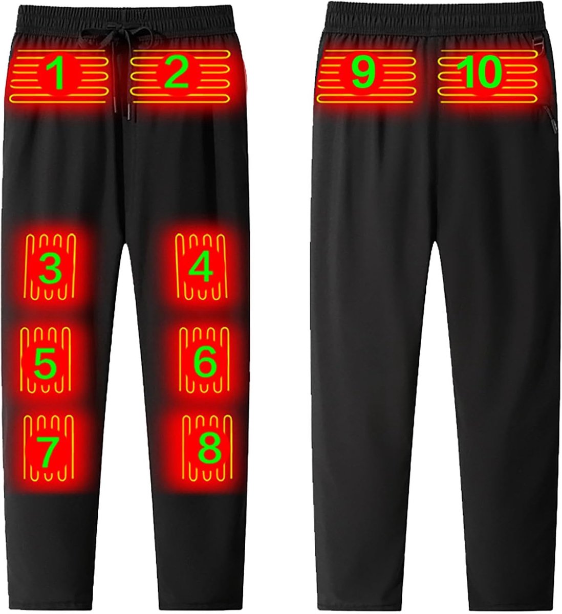 10 verwarmde broeken voor mannen en vrouwen, thermische trainingsbroek voor buiten