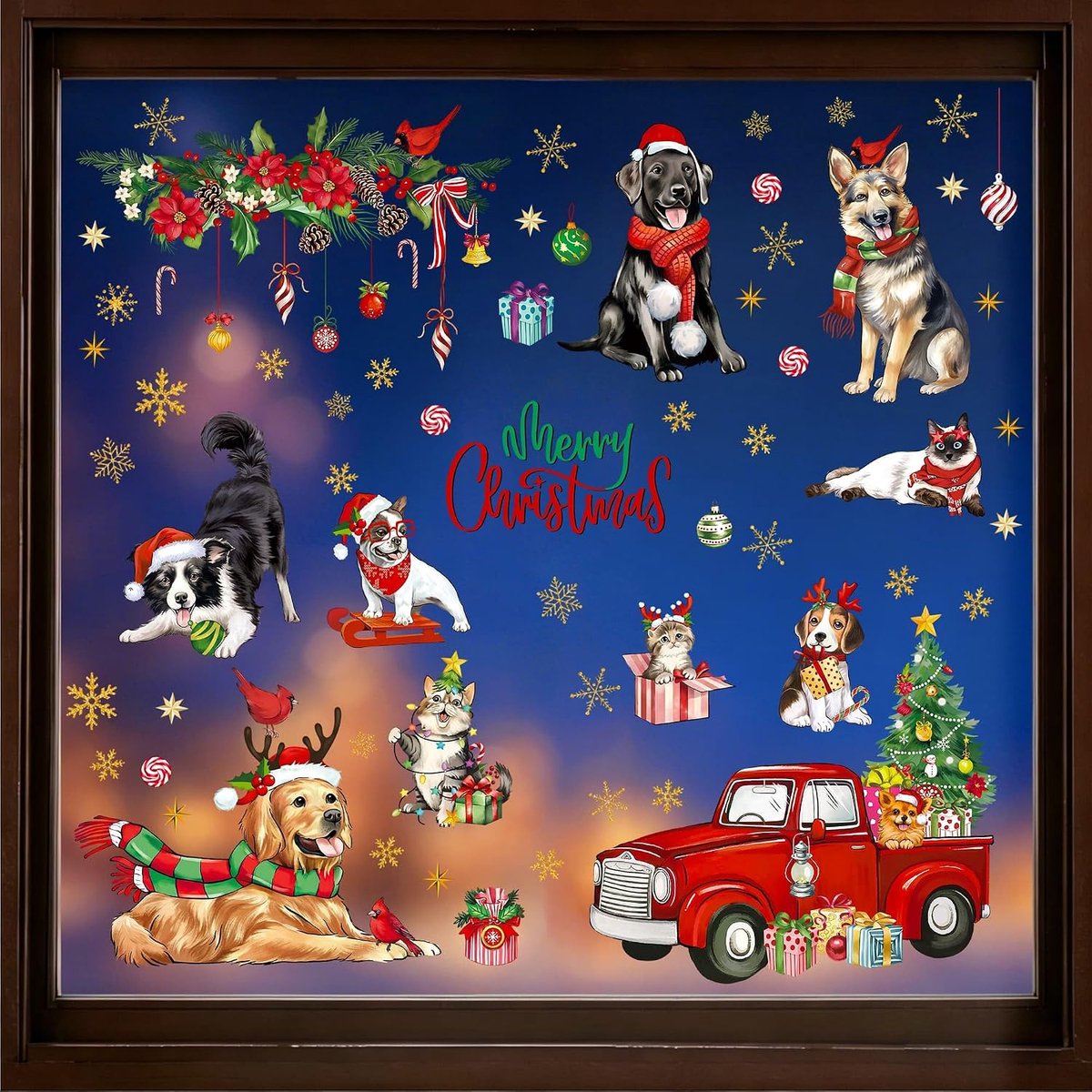 Raamstickers Klampt Xmas Decoraties Decals Geschenken