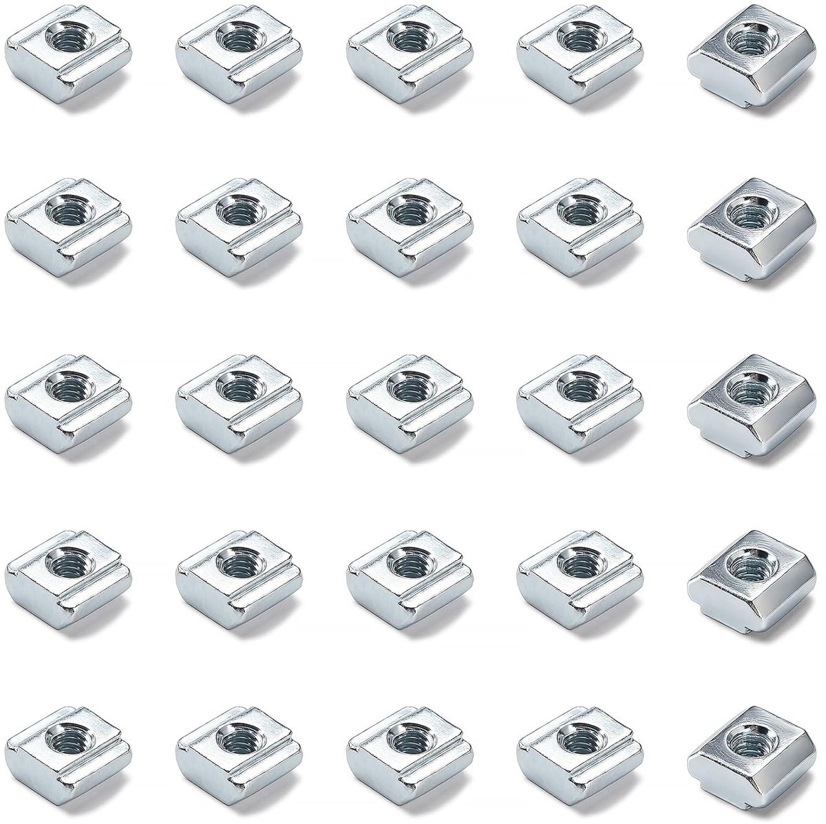25 Stuks 20-Serie M4 T-Moeren Schuifmoeren, T-Sleuf Hamerkopmoer, voor 20-Serie Aluminium Profiel Extrusiesleuf 6mm
