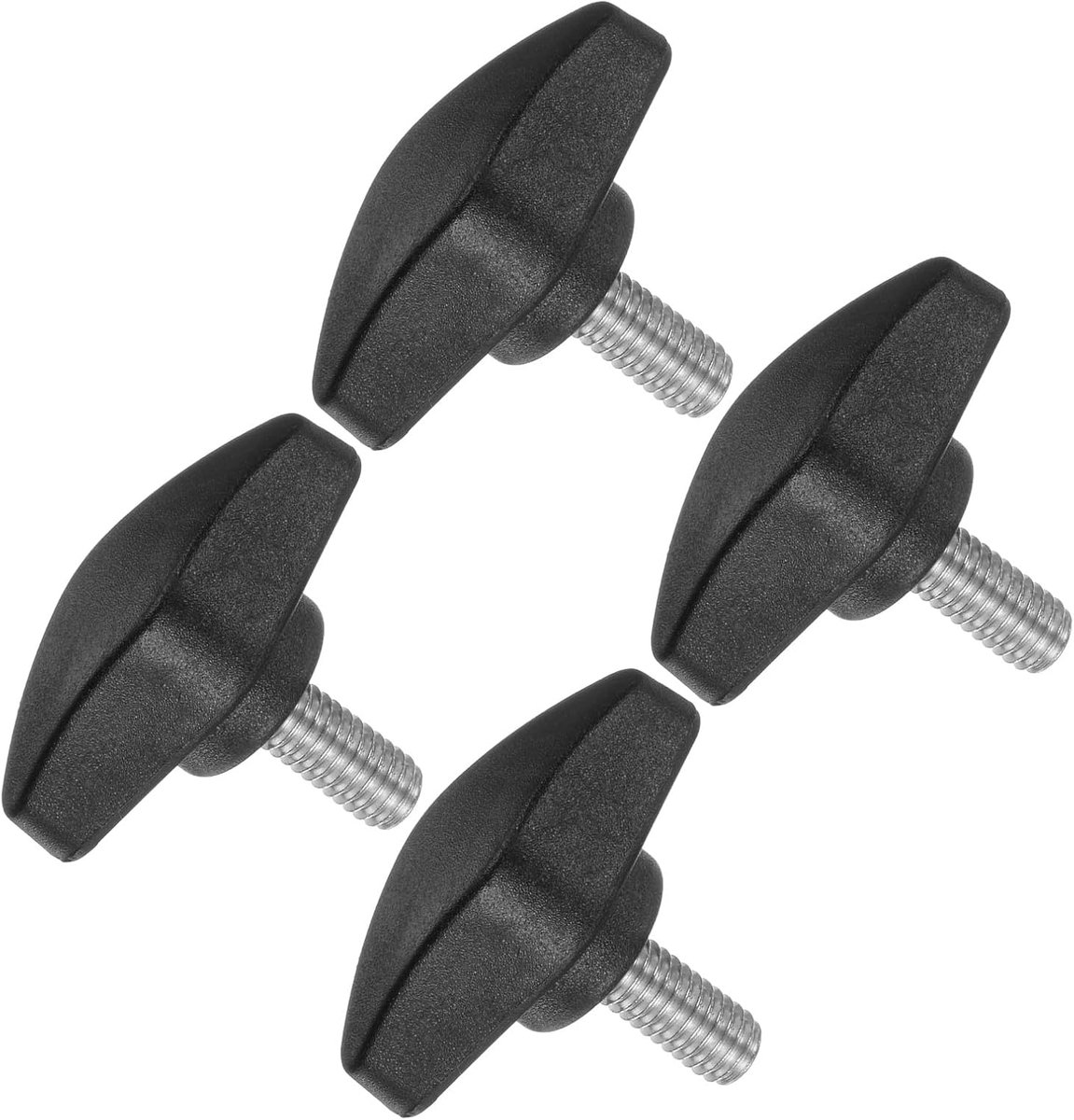 Wing Knoppen Duimschroef, M6 x 14 mm Buitendraad, Plastic T Duim Klemschroef Schroefschroefdraad Stud Handknoppen Grip, (Toepassingen: voor machines draaibanken), 4-delig