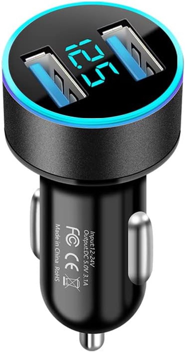 3100mA sigarettenaansteker auto oplader oplader 2 x USB digitale lader