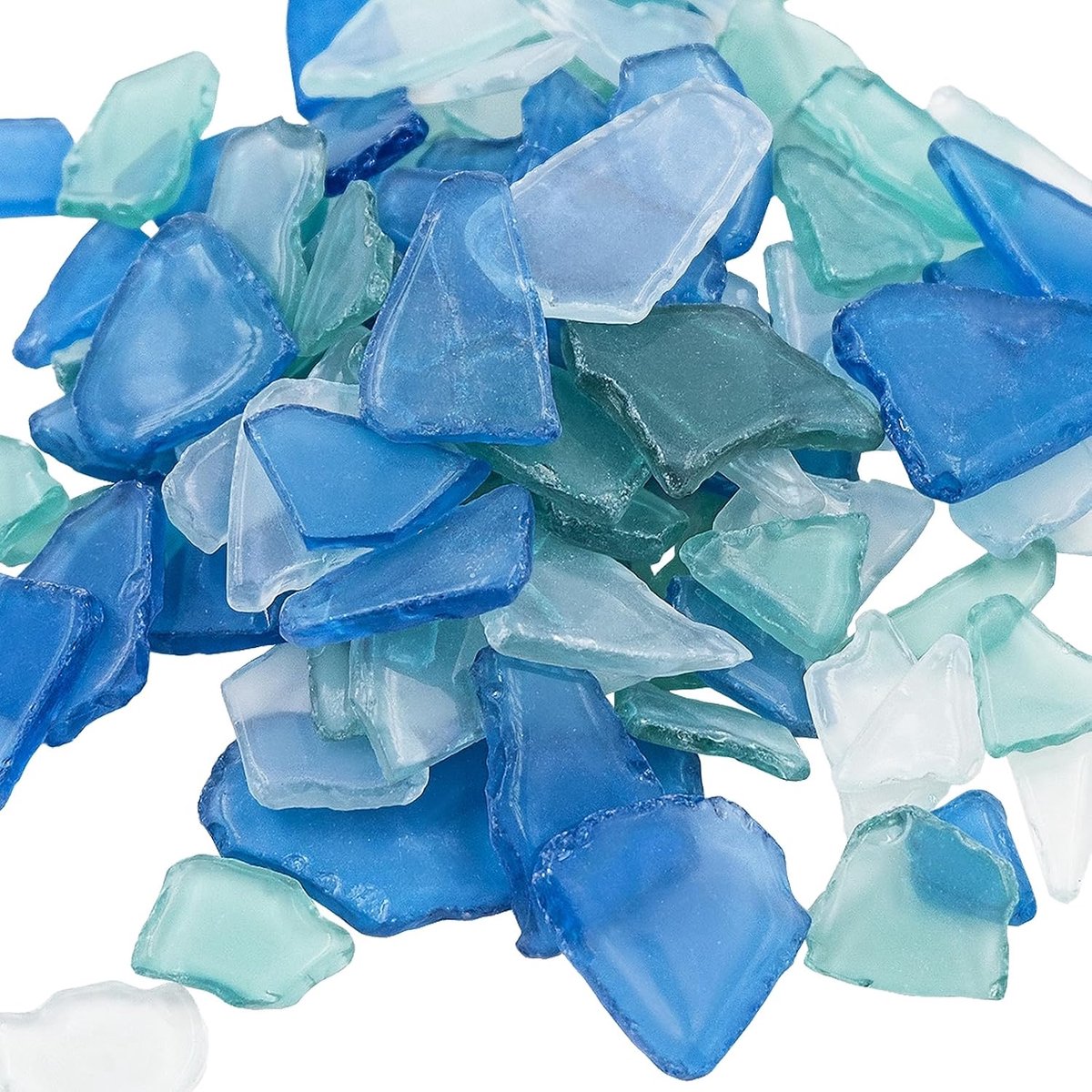 600 g zeeglas, kobaltblauw, wit en groen, mat vlak zeeglas, vaasvuller, gemalen Sea Crafts-Gla voor thuis, aquarium, doe-het-zelf, kunsthandwerk, strand, bruiloftsdecoratie