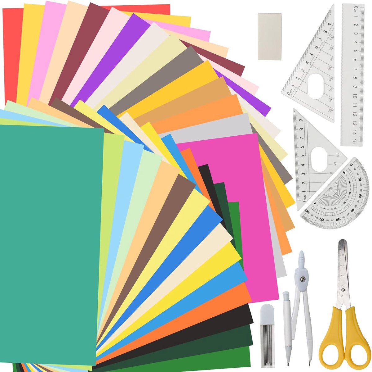 60 vellen A4-kleurkarton, kleurrijk, 20 kleuren, 230 g/m², multifunctioneel gekleurd papier, knutselkarton voor schilderen, kaarten, uitnodigingen, scrapbook, knutselen