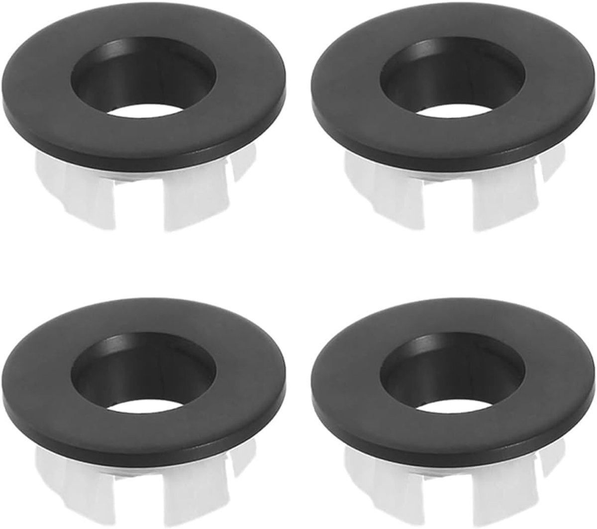 Afdekking voor wastafel, 4 stuks, universele zachte siliconen overloop, decoratieve afdekking voor badkamer, waterdicht en duurzaam, zonder merk