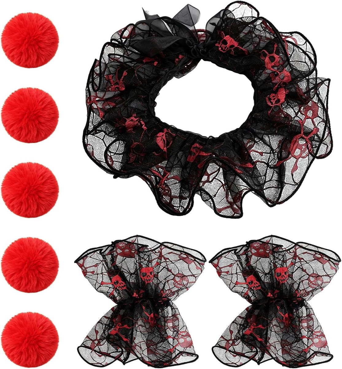 8st Vrouwen Clown Accessoires Gotische Kant Kraag