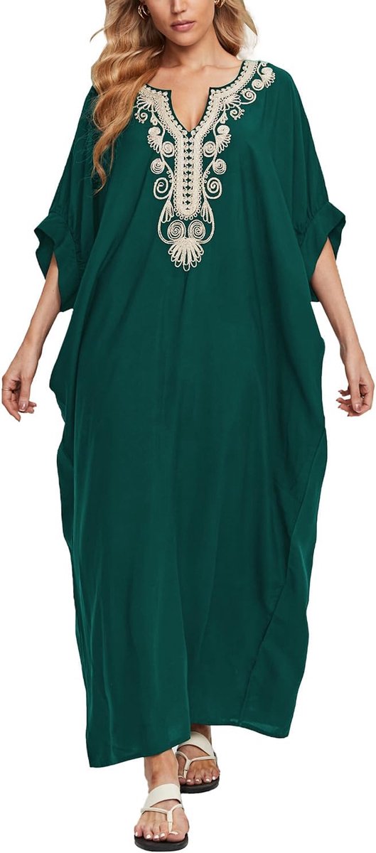 Side Split Turkse Kaftans Ruime Nachtjapon Strand Kaftan Jurken Bikini Badpak Cover Ups