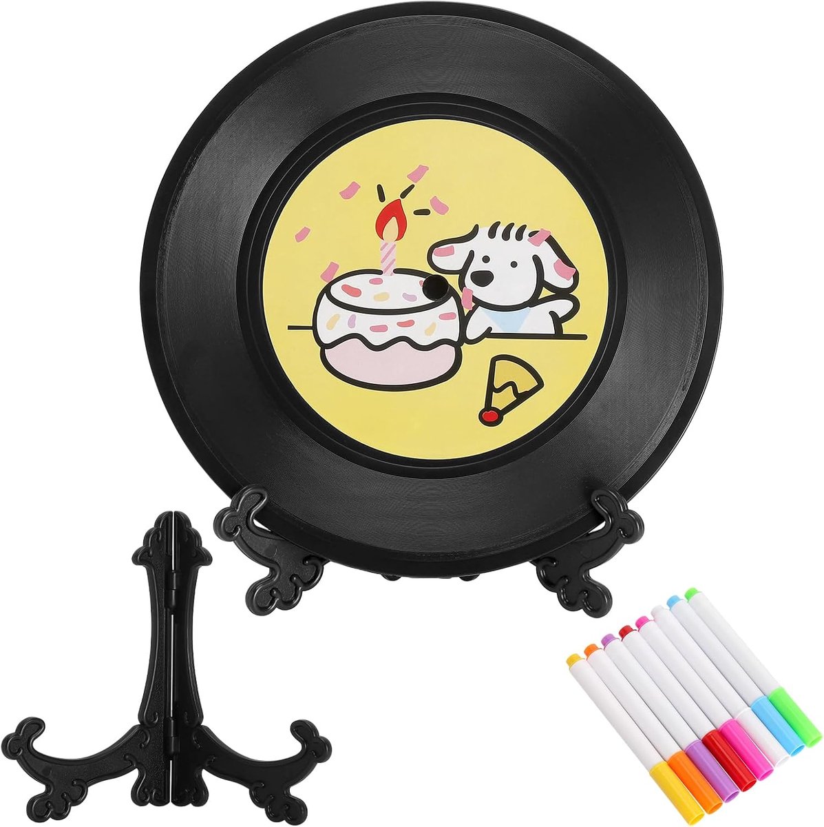 Vinyl Record Record Gastenboek Vinyl LP Party Decoratie Alternatief voor Verjaardagsgastenboek met pen en houder