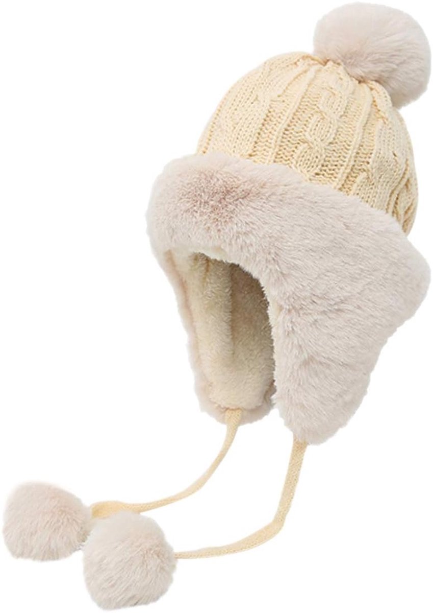 Wintermuts voor dames, met oorkleppen, warme bontmuts, ski-trapper hoed