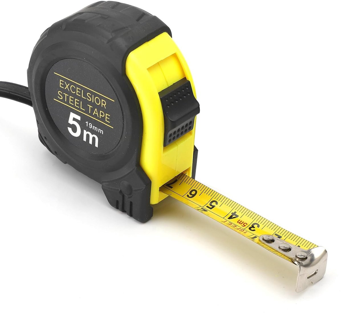 Meetlint 5m - Sterk Nylon Coated Tape voor Precisie Metingen, Handmatig Gebruik, Ideaal voor Huishoudelijk en Industrieel Gebruik