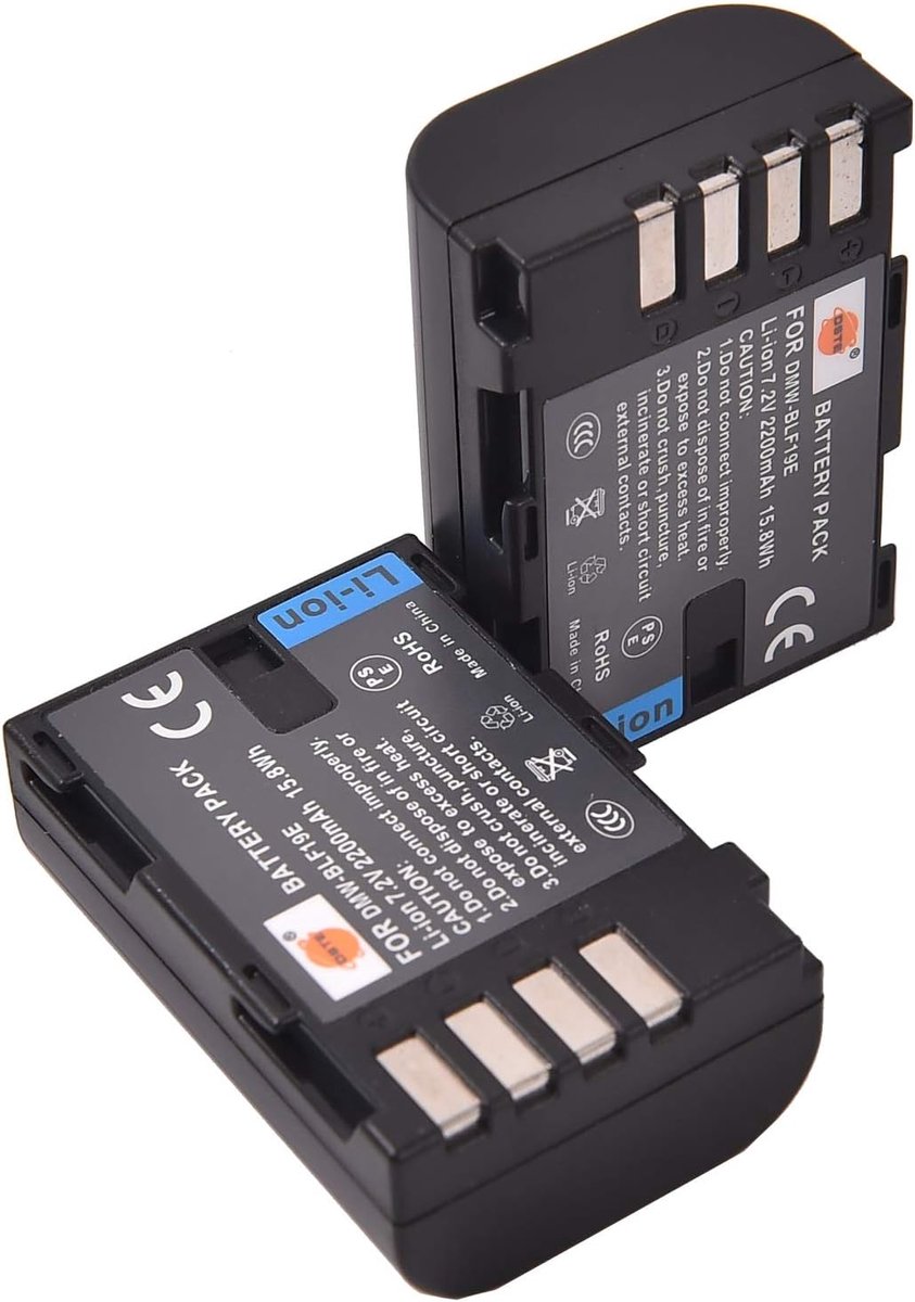 DSTE 2PCS DMW-BLF19E DMW-BLF19 (2200mAh/7.2V) Compatible with Panasonic DMC-GH3, DMC-GH4, DC-GH5 - ShopVlot