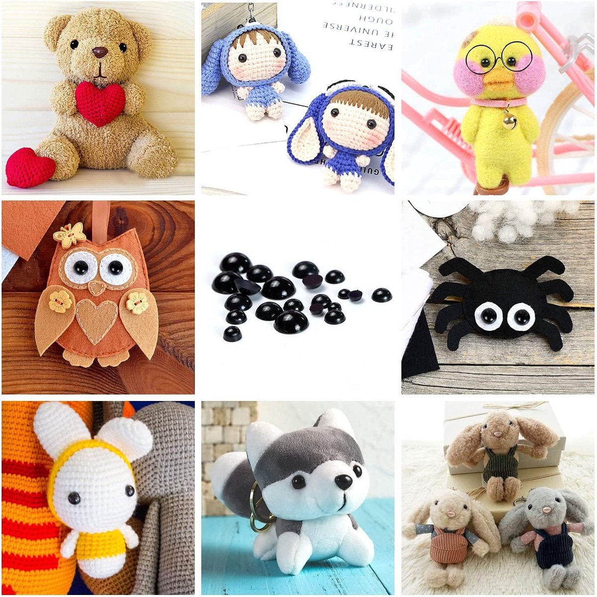BN LX 760Pcs Black Safety Eyes, Plastic Eyes, Cute Plastic Eyes, 4mm 5mm 6mm/8mm/10mm, Plush DIY Accessories for DIY - ShopVlot