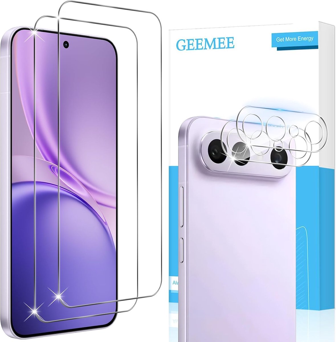 For VIVO X300 FE for tempered glass, 2 + 2 pieces protective film + camera protective film 9H HD film hardness - ShopVlot