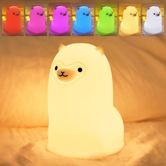 Dierenvormig Nachtlicht - Schattig Siliconen Lampje - LED Nachtlamp - 7-Kleuren Verloop - 1-Uurs Timer - BPA-Vrij Siliconen - Zacht En Wasbaar - Veilig Voor Kinderen En Ouderen - 1 Stuk van Longziming — afbeelding 3