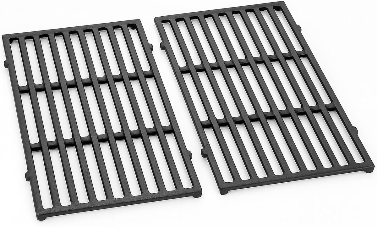 7637 44,5 x 26 cm grillrooster voor Weber Spirit I & II E210, E220, S210, S220 (met voorste branderknoppen), gietijzeren grillrooster voor Weber Spirit I & II 200-serie, 2 stuks