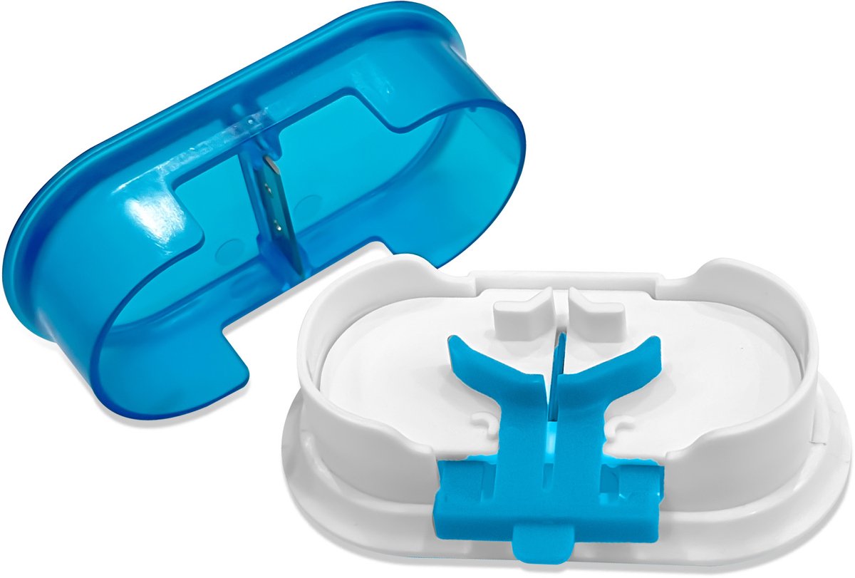 Pillensplitter met dubbele RVS messen en centreerapparaat, geschikt voor tabletten voor mensen en huisdieren