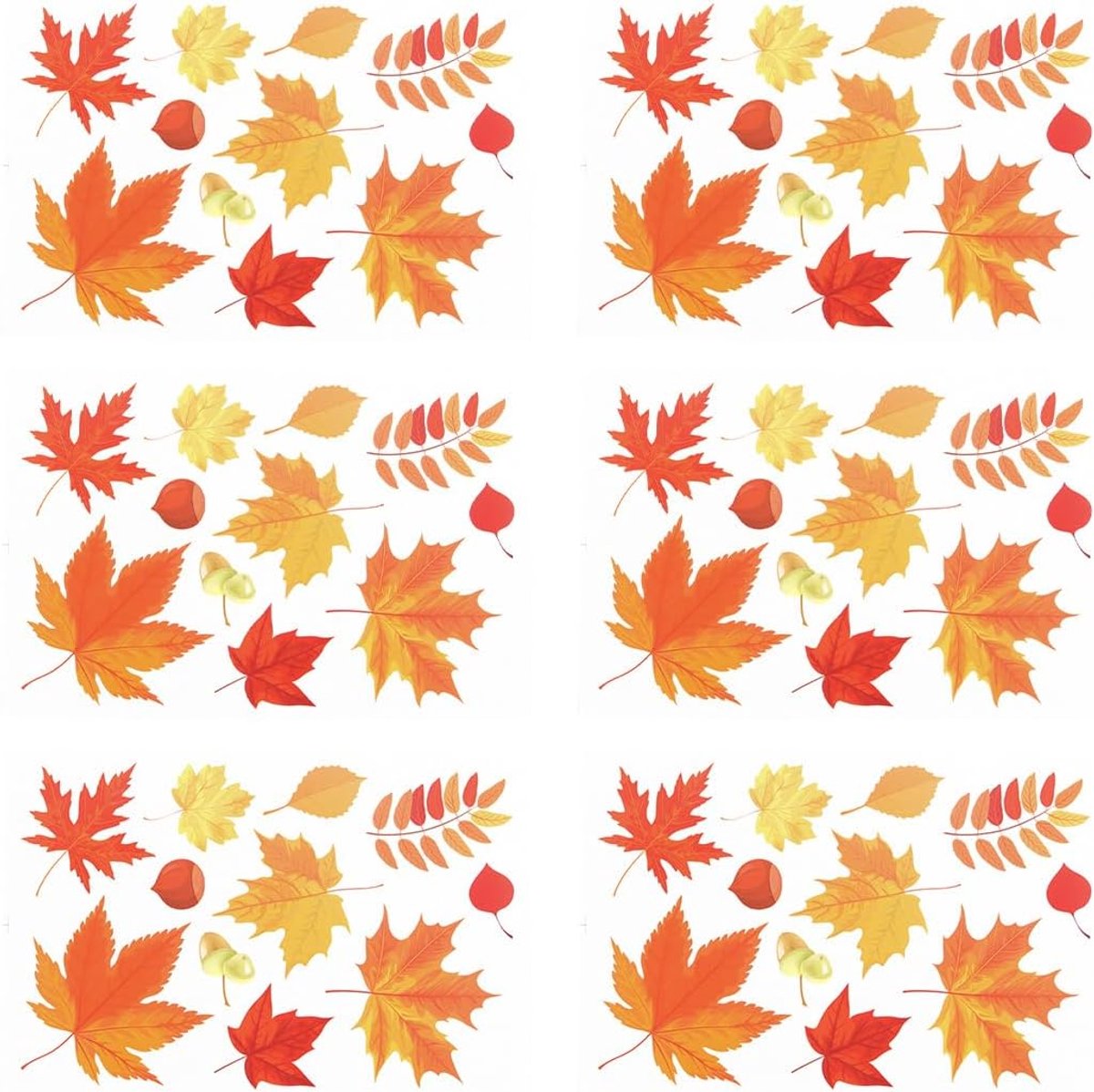 Raamstickers, herfst raamdecoraties voor Thanksgiving, esdoorn voor thuis, Thanksgiving herfstbladeren, dennenappels, feestdecoratie