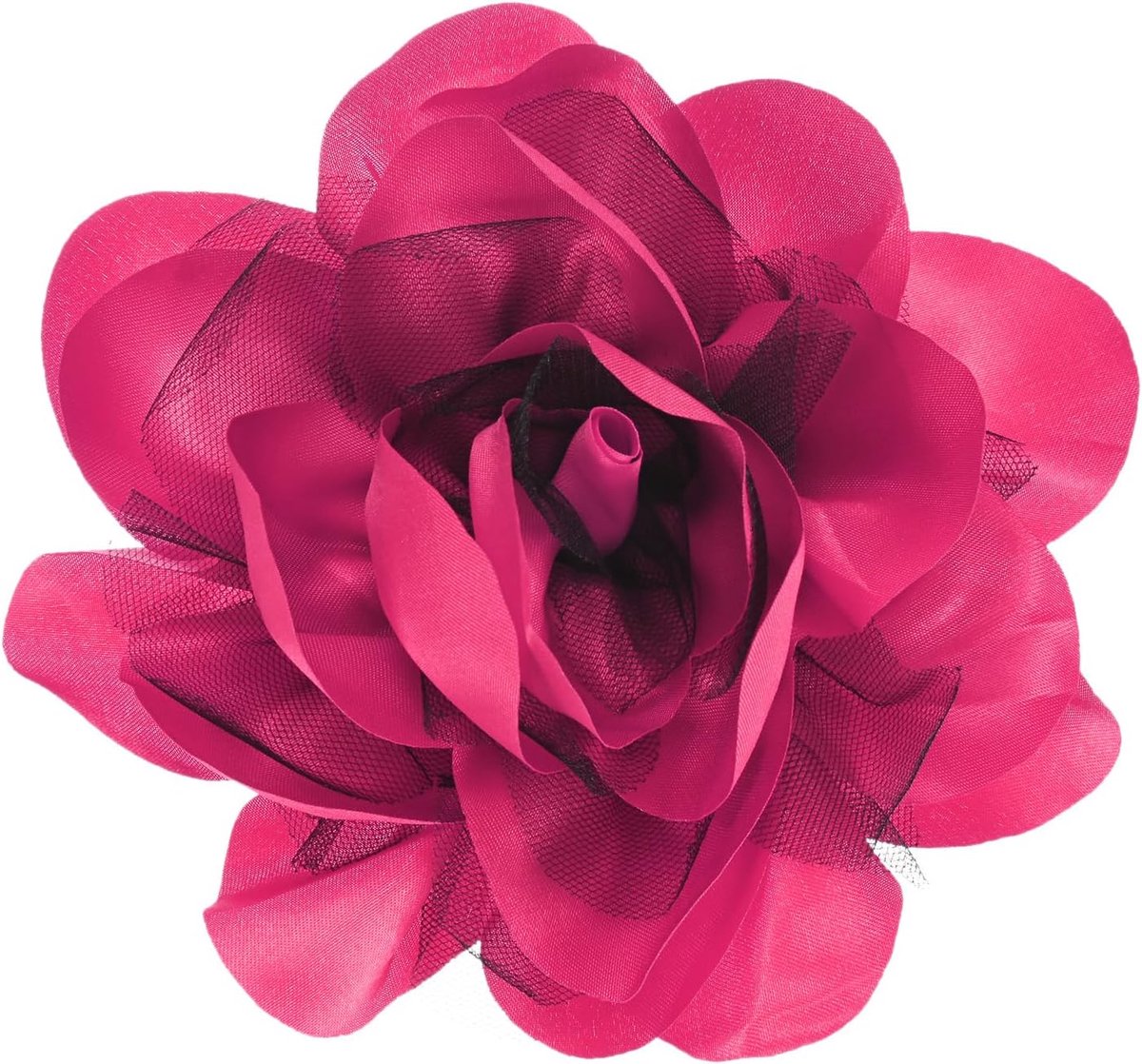 Broches Reversspeld, Reversspeldjes Sierlijke Satijn Stof Grote Camelia Bloem Haar Clip Danser Pin Up voor Hoeden/Feesten/Kleding/Sieraden [14cm, Rose Roze], 14 x 14