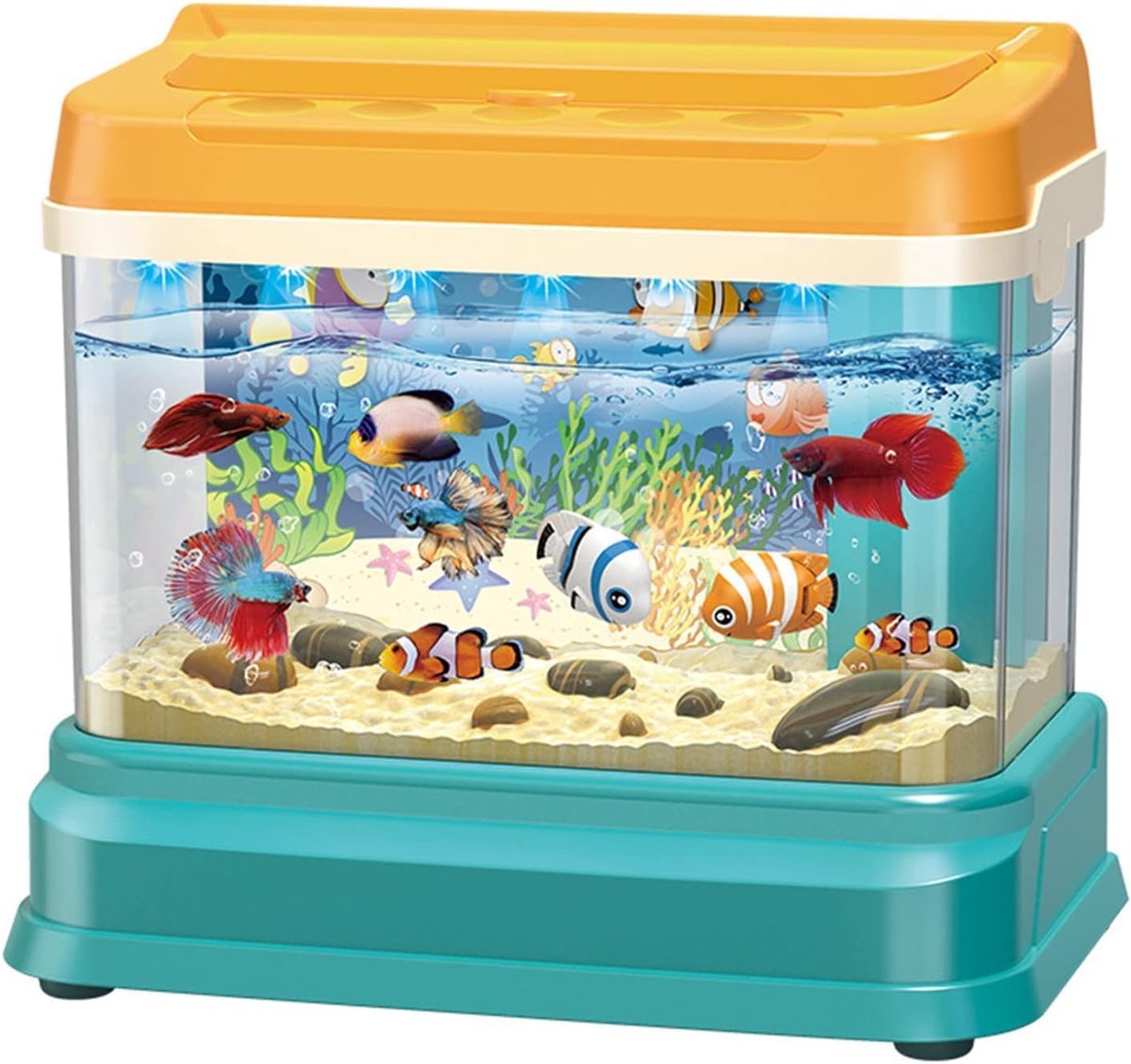 Vis Aquarium Speelgoed met Licht, USB Muziek, Hengel, Net, Cadeau voor Kinderen Jongens Meisjes