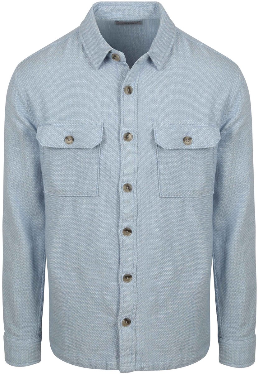 Suitable Overshirt Structure Lichtblauw - Maat M - Heren