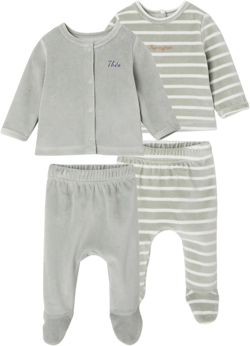 Vertbaudet Lot de 2 pyjamas naissance manches longues