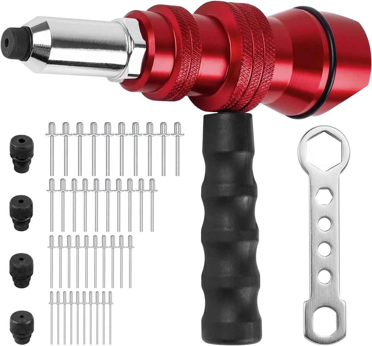 Klinknageltang set klinknagelopzetstuk voor accuschroevendraaier & boormachine - blindklinknagel tang 2,4 tot 4,8 mm - ShopVlot