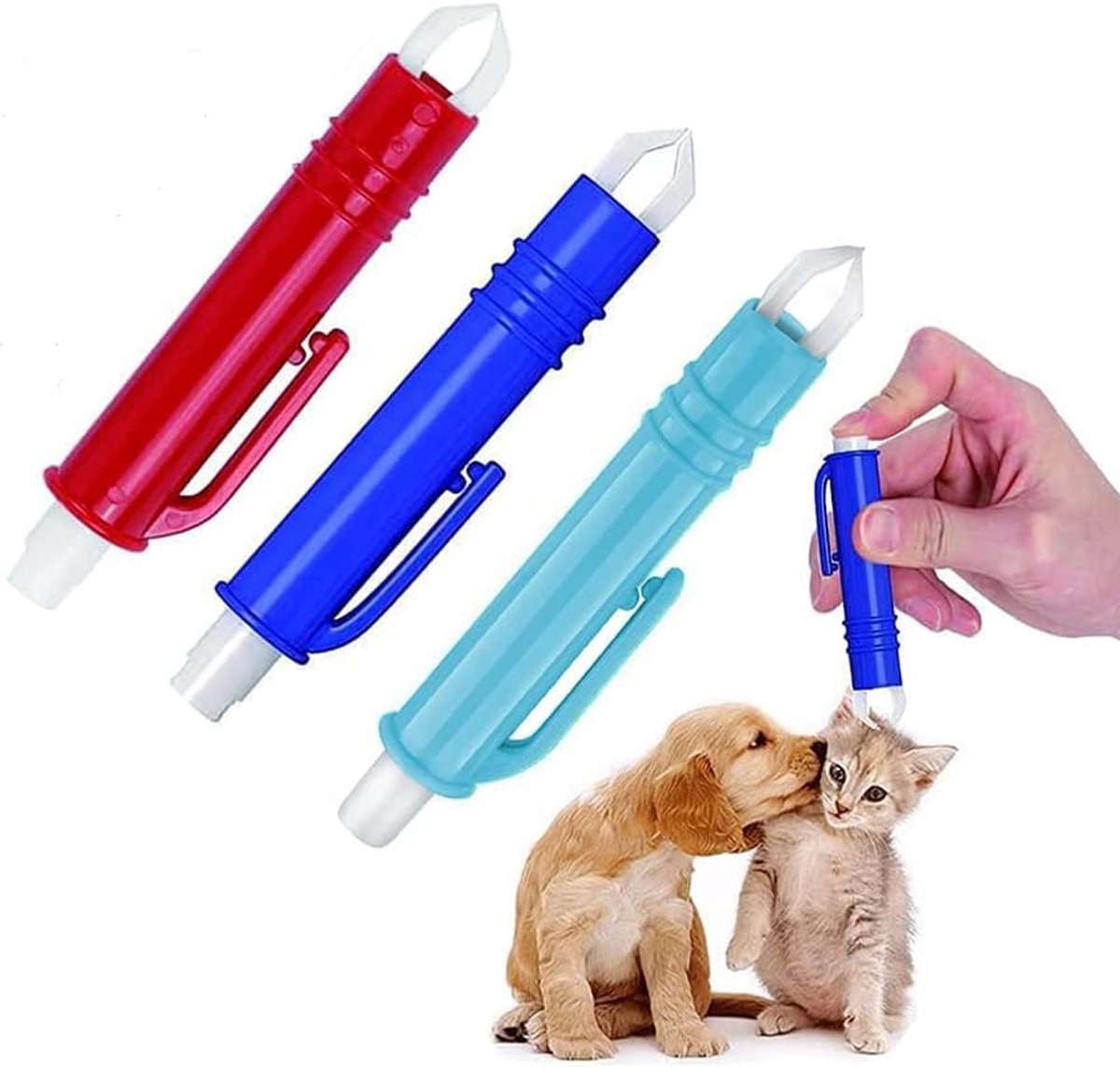 SnelShoppen - Tekenverwijderingsset voor honden en katten - 3-delige professionele tekentang set - Veilig en snel teken verwijderen - Inclusief pincet