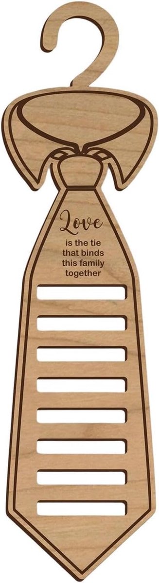 Vaderdag Houten Ambachten Tie Rack Tie voor papa Hanger Houten Hangers Garderobe Tie Organizer Tie Belt Rack Tie - ShopVlot