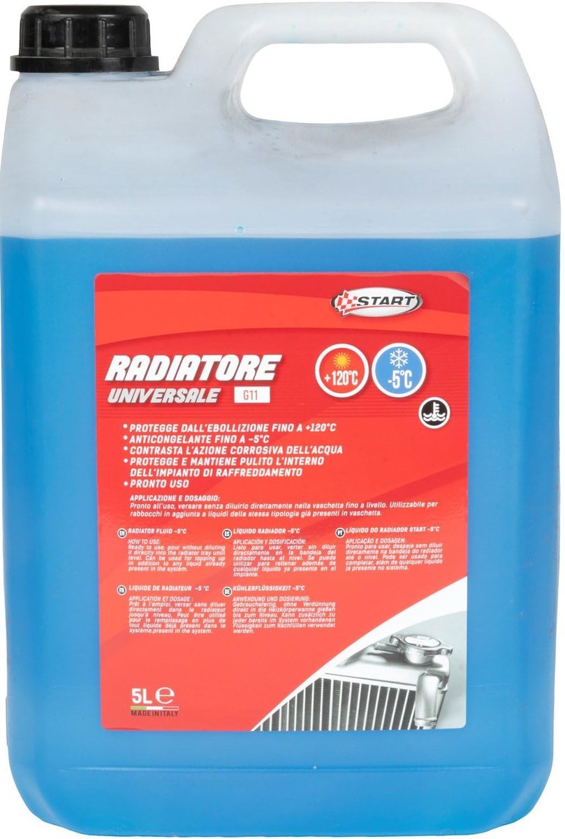 START Radiator Liquid G11 Blue Klaar voor gebruik 5 L - Universele antivrieskoelvloeistof voor autokoelsysteem - ShopVlot