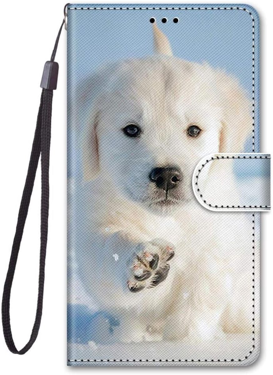 Compatibel met Honor 400 Smart hoes leer magnetische standaard met kaartenvak dierpatroon motief grappig design hoes - ShopVlot
