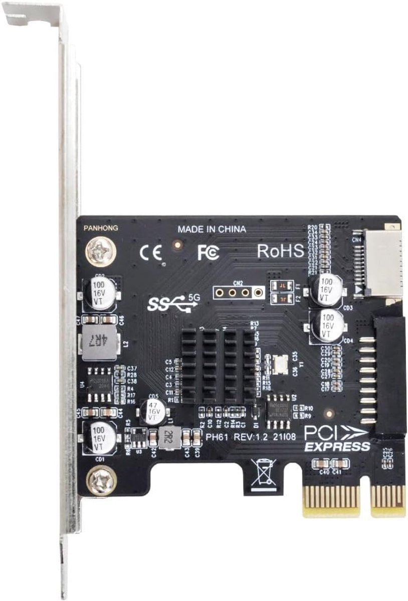 CY Card 5Gbps Type-E USB 3.1 Front Panel Socket & USB 3.0 20Pin to PCI-E 1X Express Adapter for Motherboard - ShopVlot