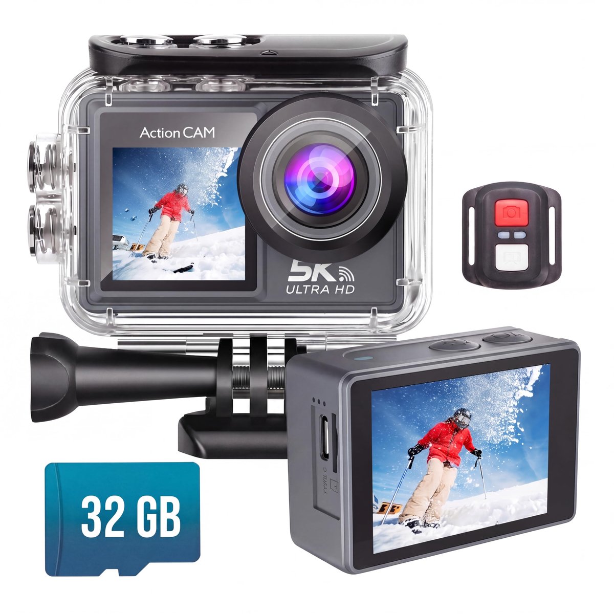Senzo Action Cam 5K - 50MP - 60fps - WiFi - onderwatercamera - 30M - digitale camera - videocamera - ShopVlot