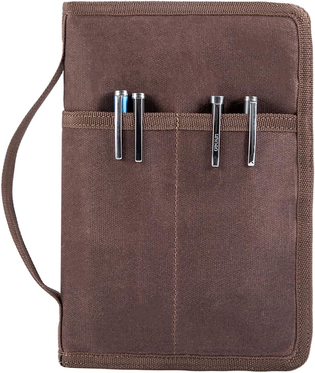 Classic Waxed Canvas Notebook Cover with Zipper Closure Diary Bag Field Note Diary Cover Waterproof Cover for 18 x - ShopVlot
