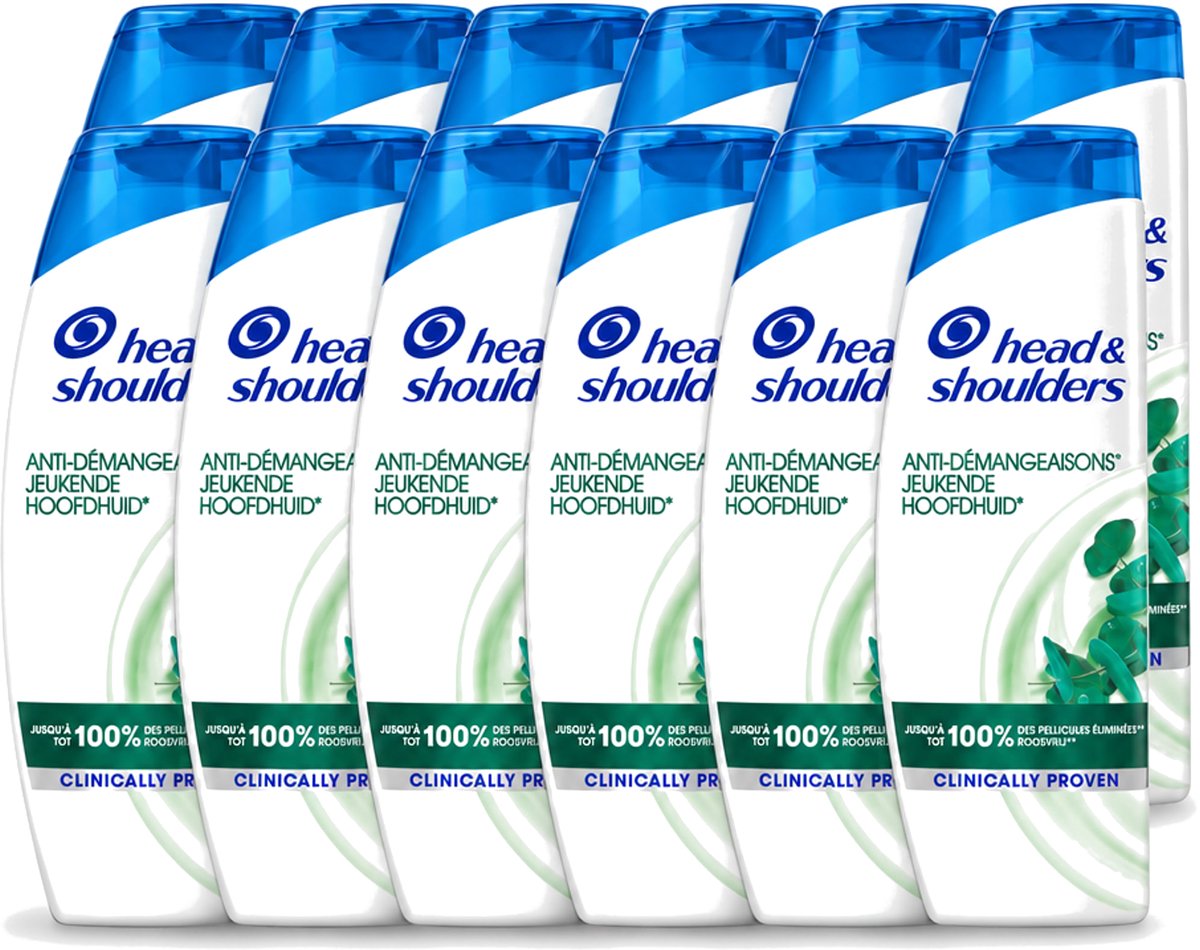 12 x Head & Shoulders - Anti-Roos Shampoo - Jeukende Hoofdhuid - 285 ml - Voordeelverpakking - 12 stuks