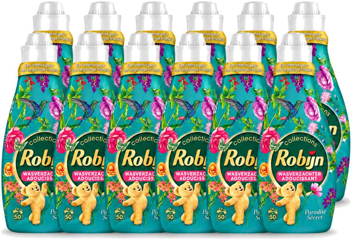 12 x Robijn Collections - Wasverzachter - Paradise Secret - 1,25L - 50 Wasbeurten - Voordeelverpakking - 12 stuks
