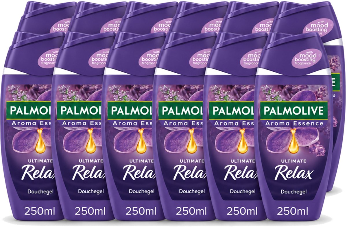 12 x Palmolive - Arroma Essence - Douchegel - Lavendel & Ylang Ylang - Ultimate Relax - 250 ml - Voordeelverpakking - 12 stuks