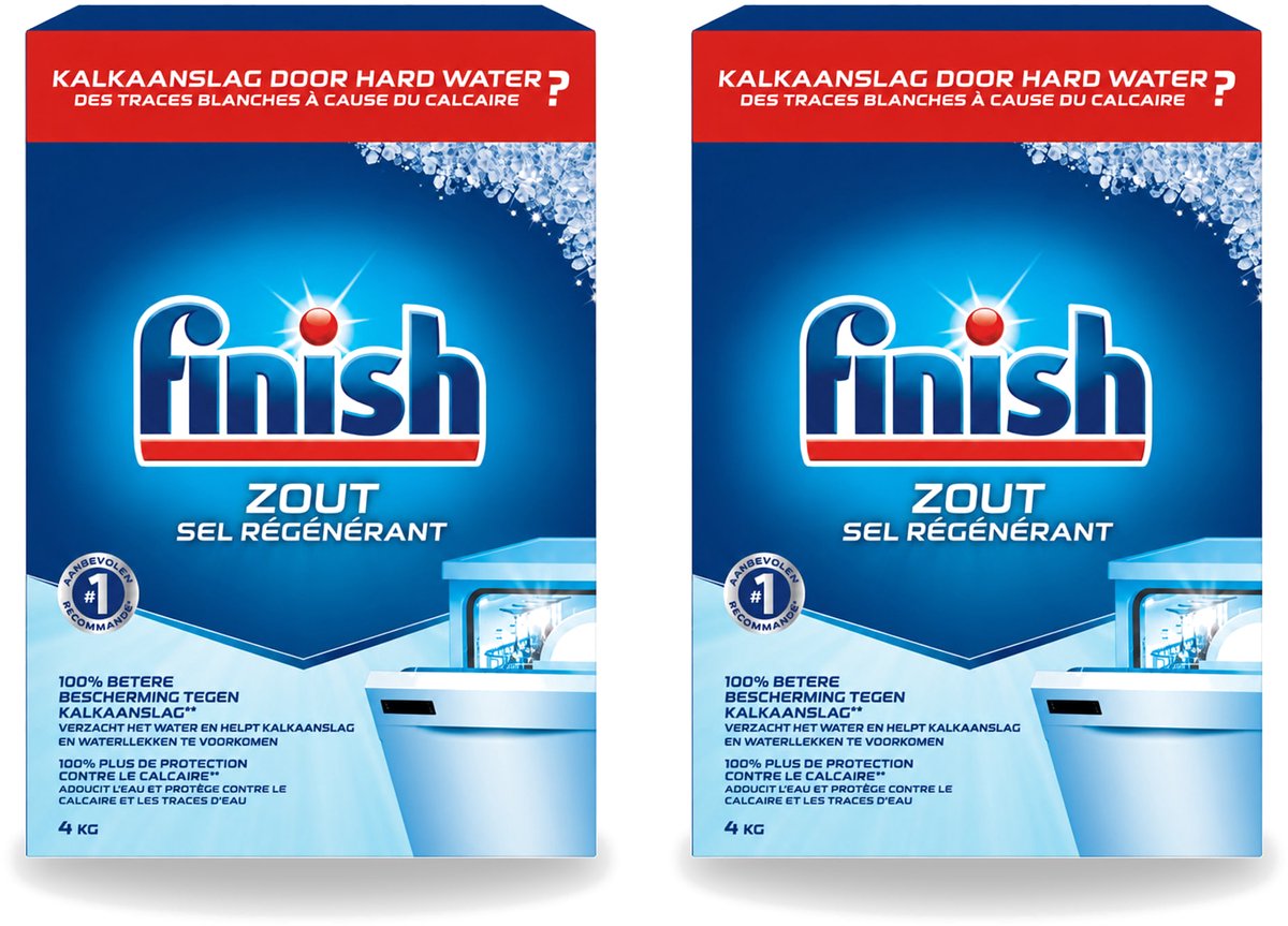 2 x Finish - Vaatwasmachine Zout - Anti-Kalk & Anti-Corrosie - 4 kg - Voordeelverpakking - 2 stuks