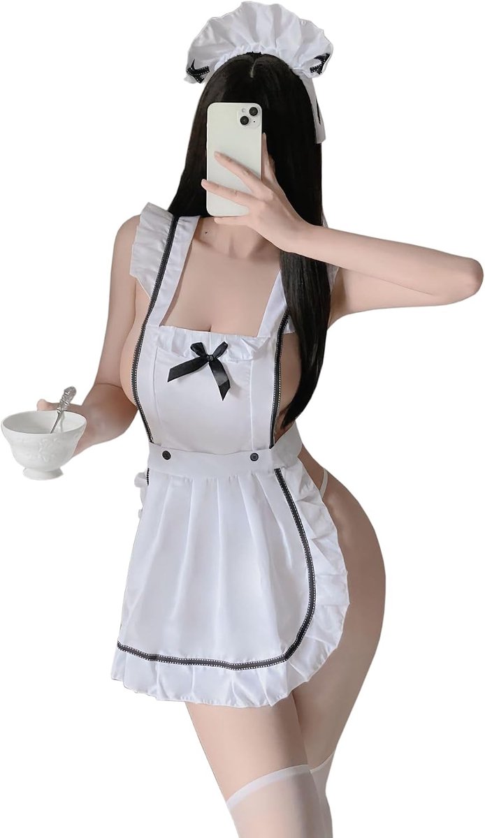 Sexy maid kostuum - wit - one size - verleidelijk design - perfect voor cosplay - ShopVlot