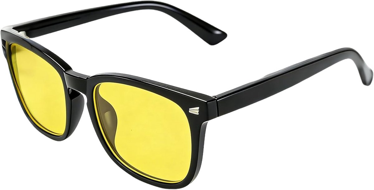 Geel nachtglaasje vierkant - anti-glare - ideaal voor autorijden - perfect voor videospellen - ShopVlot