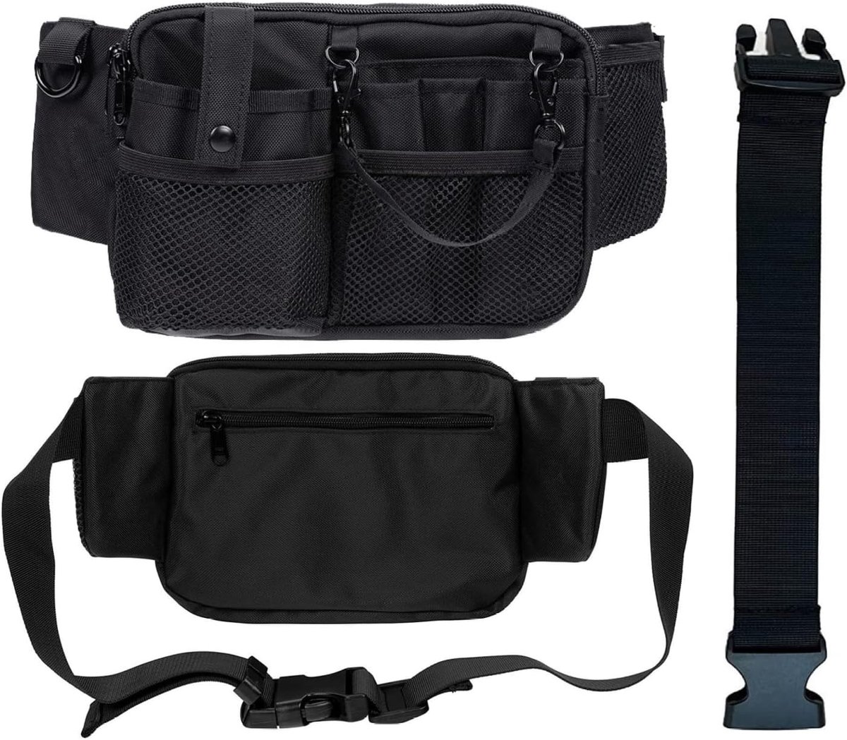 Heuptas voor verpleegkundigen 23 x 15 cm - zwart - verstelbare riem - ideaal voor medische hulpmiddelen - ShopVlot