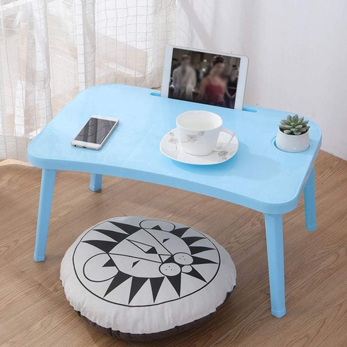 Bedlade tafel draagbare bedlade lapbureau laptop bureau bedlade laptop bedstandaard staande tafel opvouwbare laptafel tafel tafel klein bureau kijken film op bed persoonlijke eettafel (blauw)