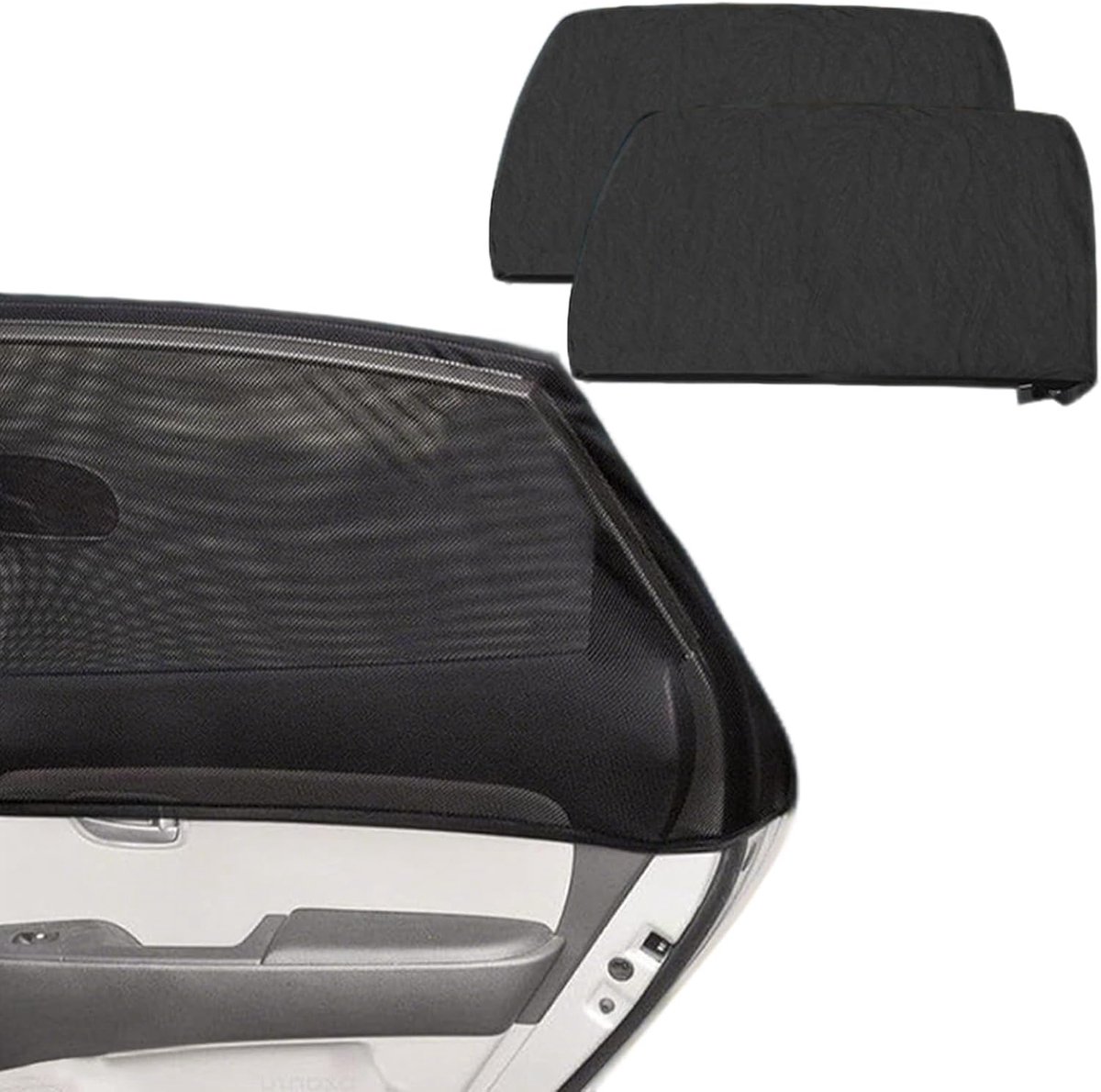 2 stuks universele zonneschermen voor auto, elastisch, voor zijruit, uv-bescherming, hittebescherming, voor kinderen en huisdieren
