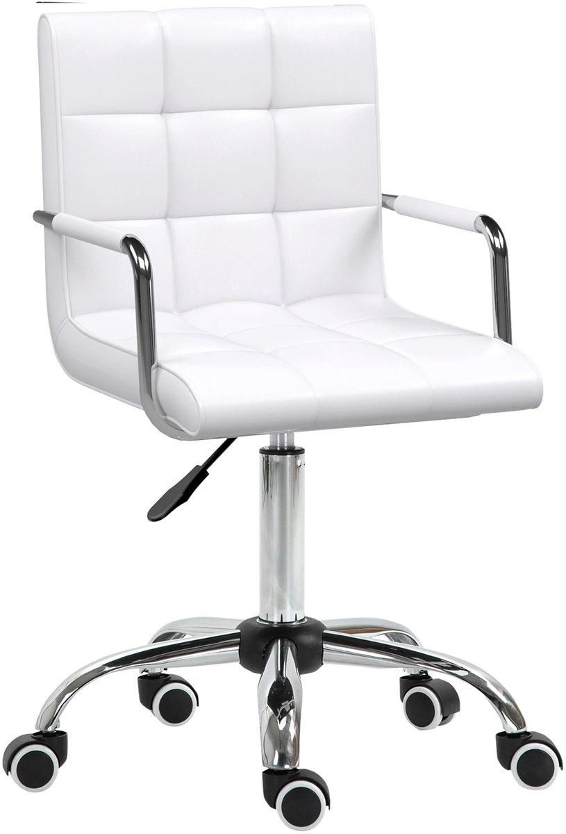 MokoHub Bureaustoel Manager - Fauteuil - Draaibaar - In Hoogte Verstelbaar - Ergonomisch - 45x39x50-84-99 cm - Wit