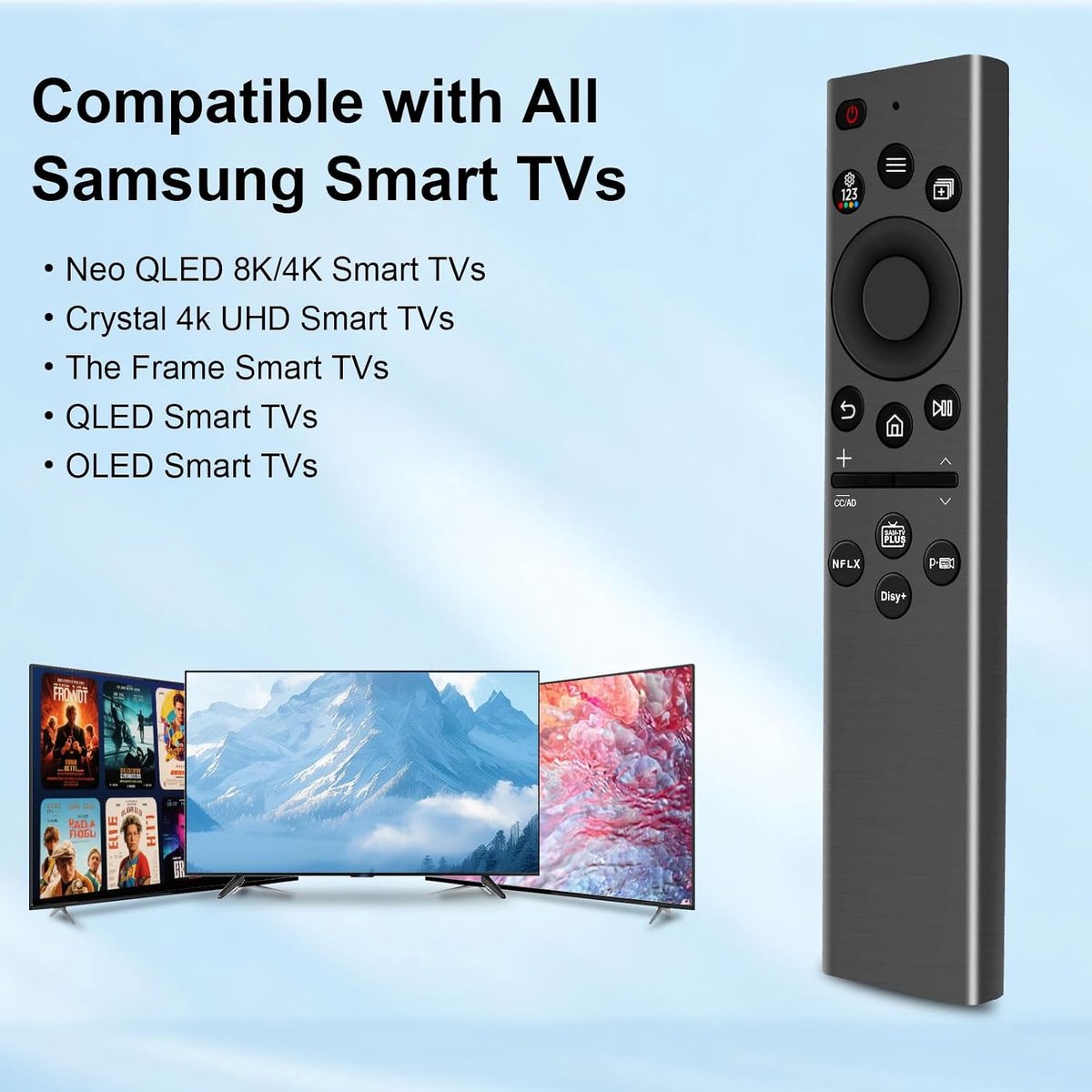 Afstandsbediening voor Samsung TV, BN59-01385A Universele afstandsbediening voor Samsung TV QLED OLED 4K 8K Smart TV's, met 4 sneltoetsen thumbnail 2