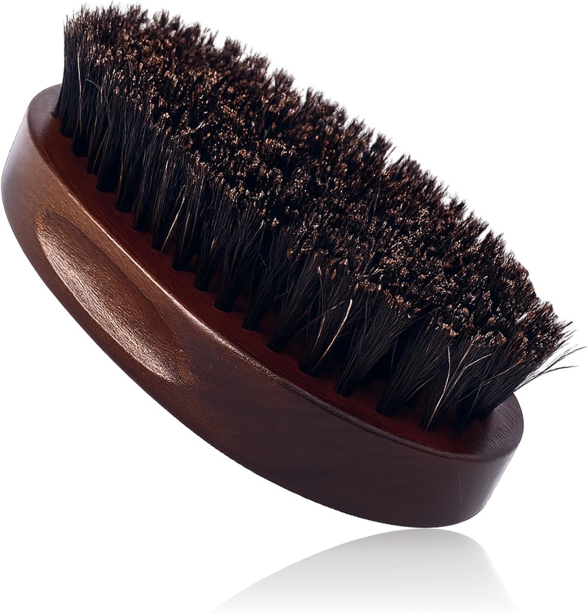 Baardborstel van wildzwijnharen, baardborstel in militaire stijl, baardborstel zonder handvat voor verzorging en styling, baardkam voor mannen voor dagelijkse baardverzorging, natuurlijke