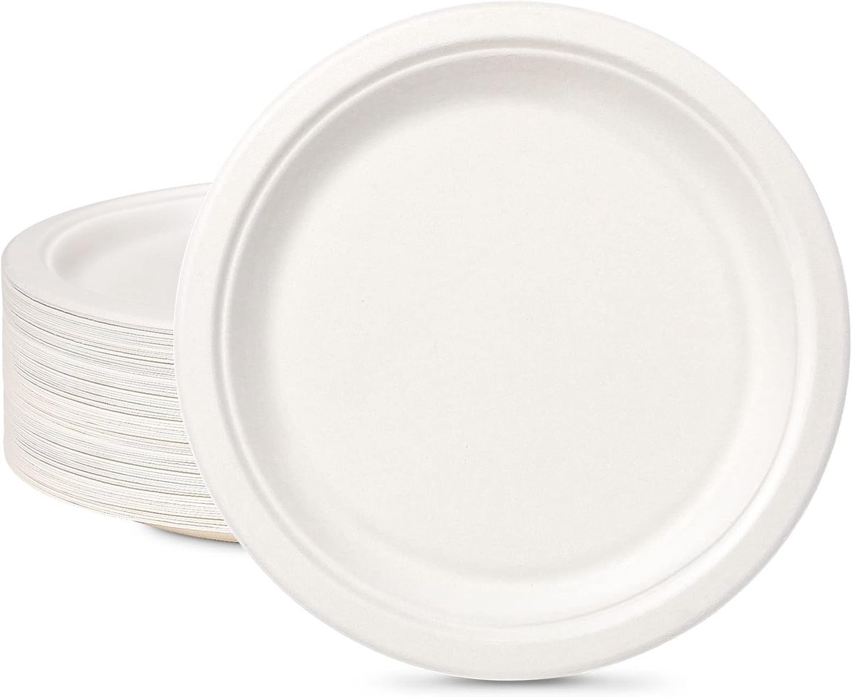 150 stuks, kartonnen borden, 23 cm, wit, rond, wegwerpservies, groot, wegwerp servies, feestborden, wegwerpservies, papieren borden, bruiloft