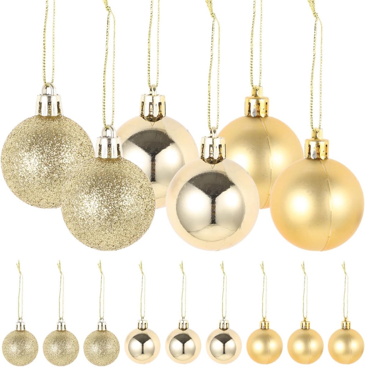 Kerstballen, ornamenten, kerstballen, plastic ballen voor kerstdecoratie (goud)