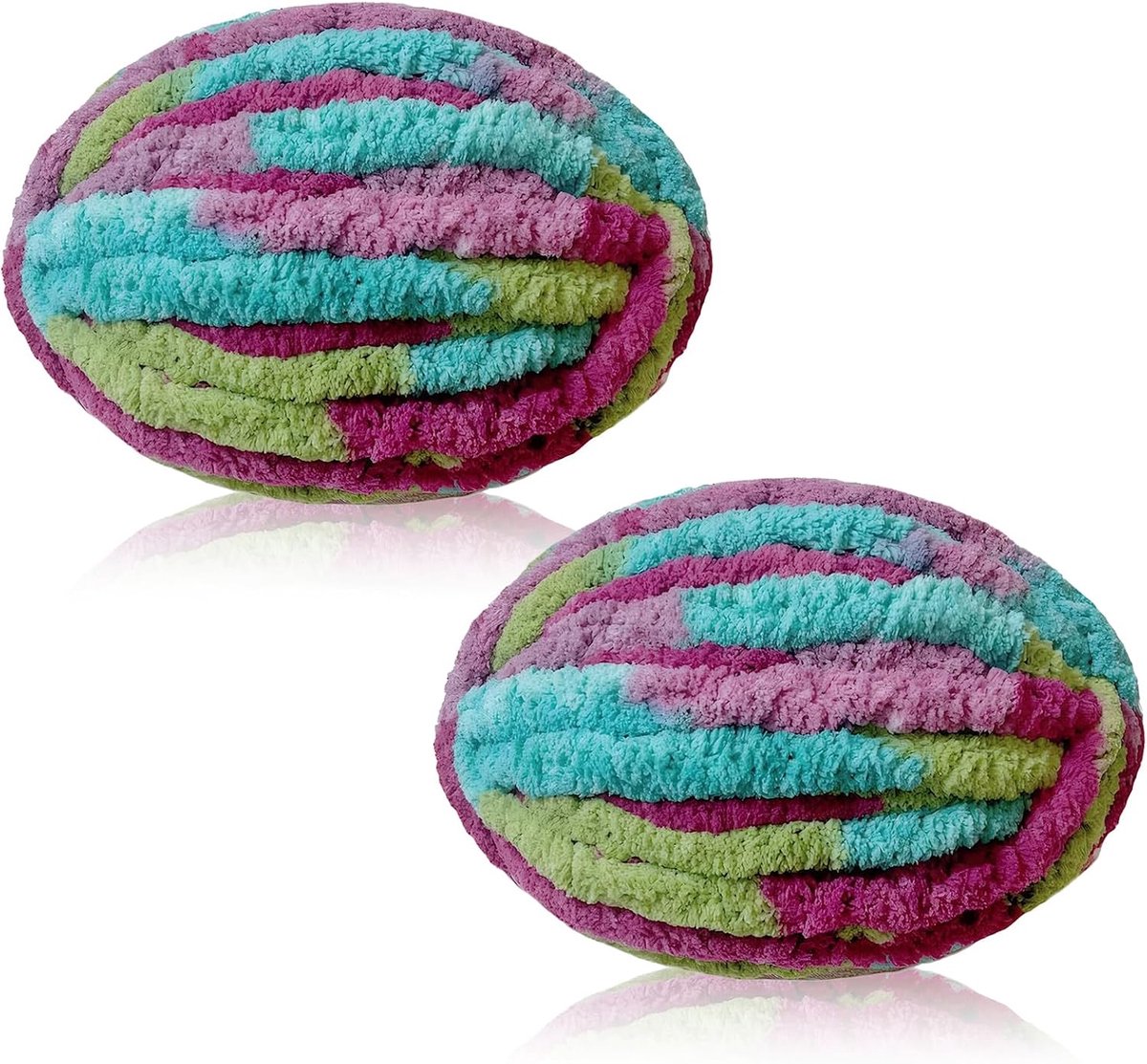 2-pack 240g super grof garen voor handbreien, dik wollen garen, chenille grof dekengaren voor mutsen, sjaals, dekens, kussens, kattenbed